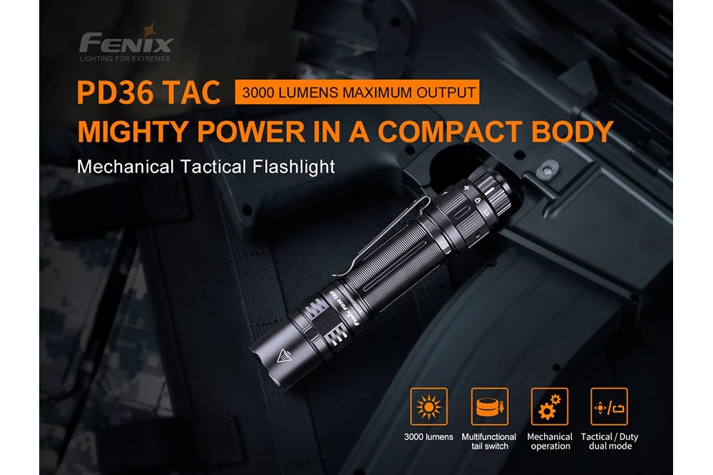 Fenix PD36 TAC - Tactical Flashlight | Agency 6