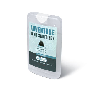 Adventure Sampler Kit: 4 Shower Pouches, 1 Hand Sanitizer (80%), and 1 Deodorant