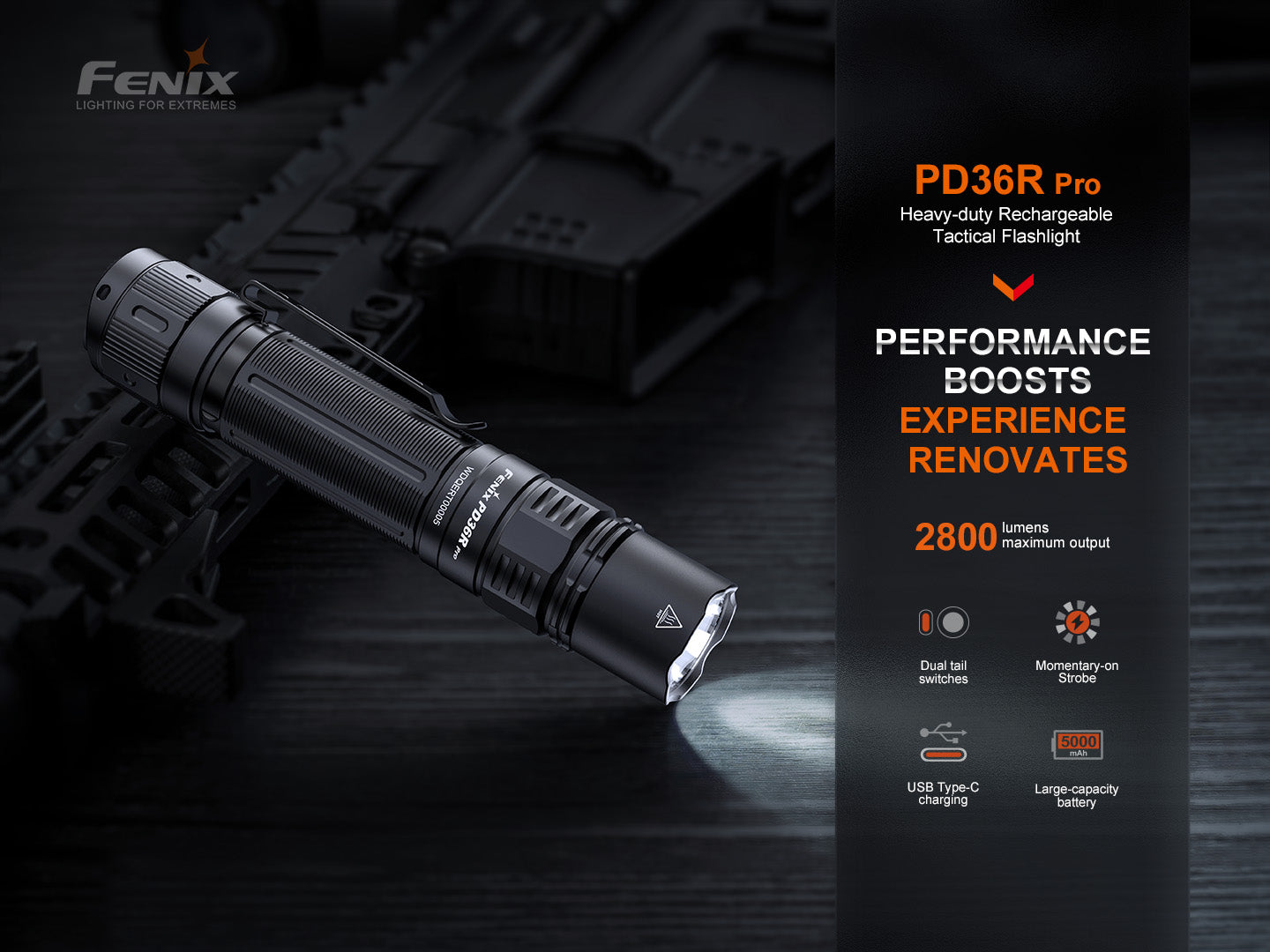 Fenix PD36R Bright Flashlight - Agency 6
