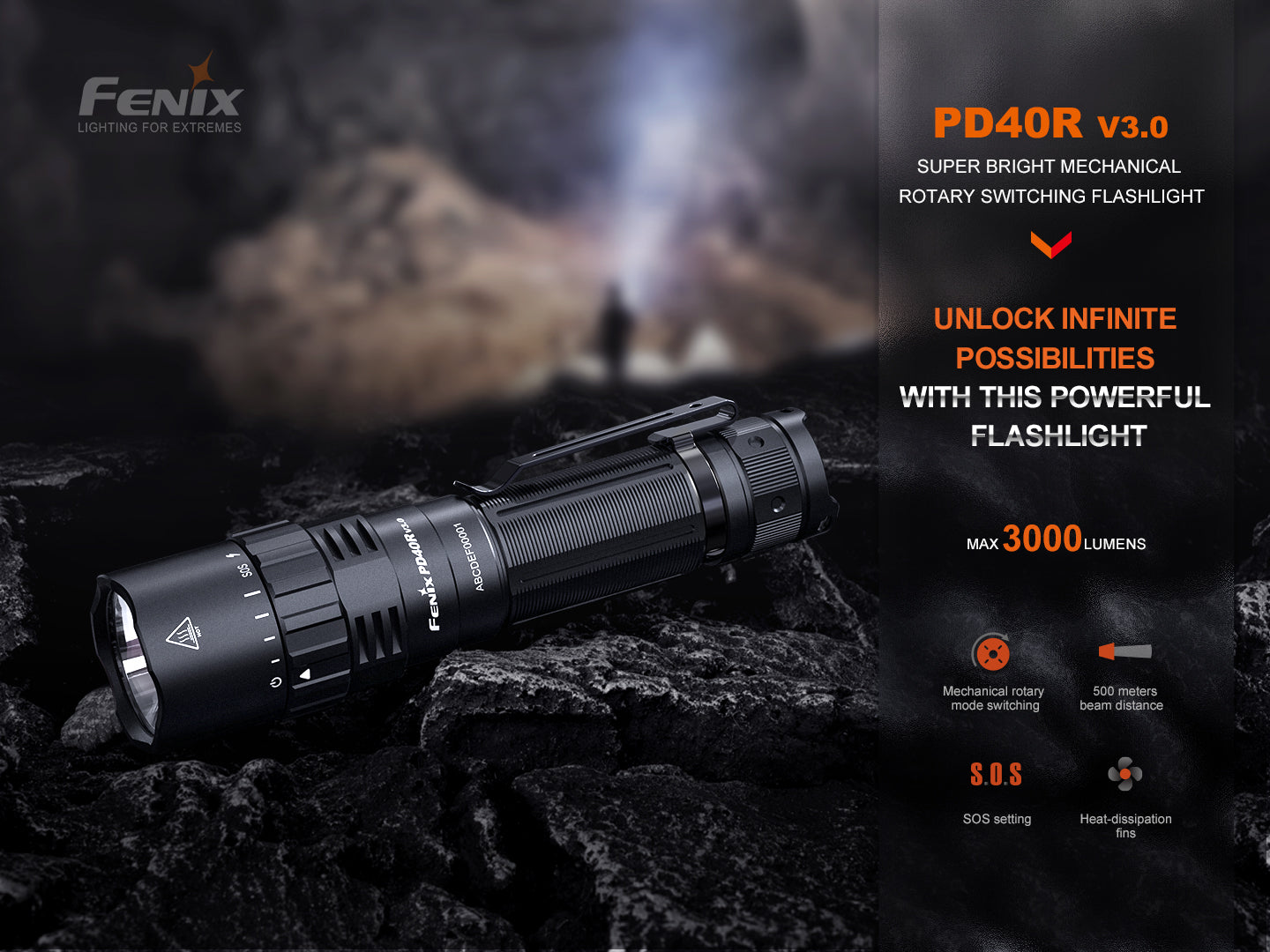 Fenix PD40R Rechargeable Flashlight | Agency 6