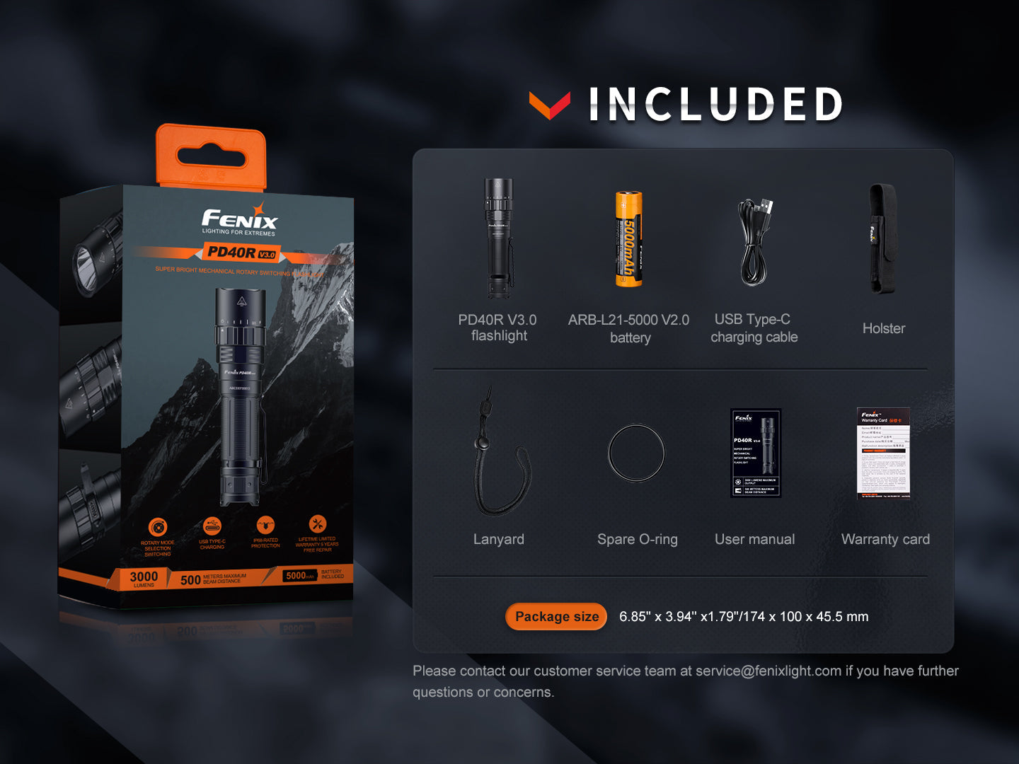 Fenix PD40R Rechargeable Flashlight | Agency 6