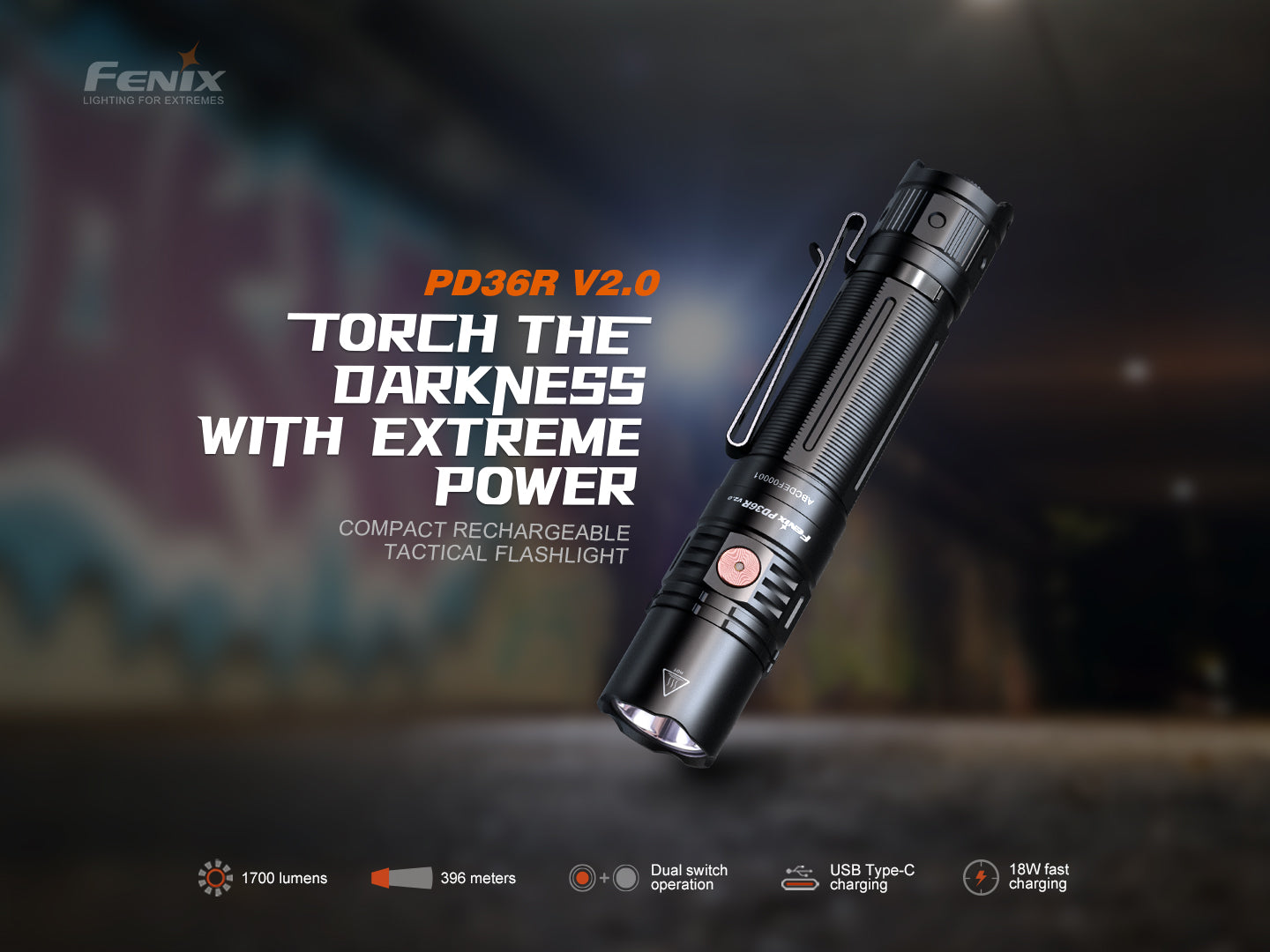 Rechargeable Tactical Flashlight – Fenix PD36R V2