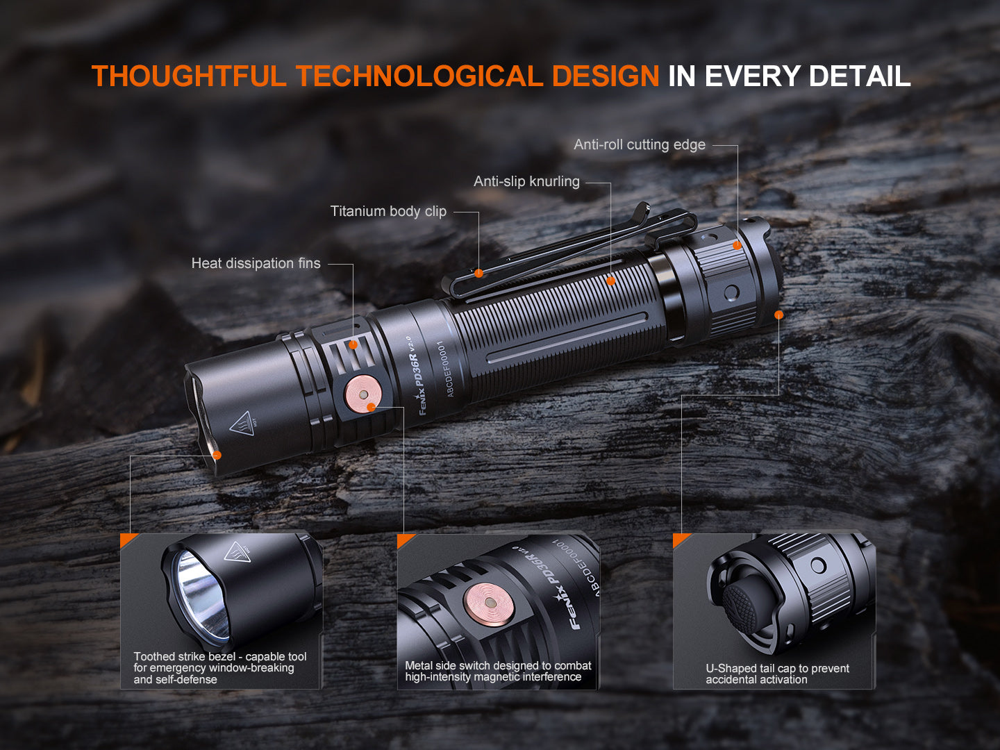 Rechargeable Tactical Flashlight – Fenix PD36R V2