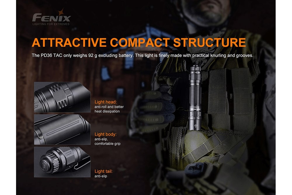 Fenix PD36 TAC - Tactical Flashlight | Agency 6