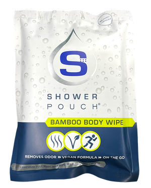 Adventure Sampler Kit: 4 Shower Pouches, 1 Hand Sanitizer (80%), and 1 Deodorant