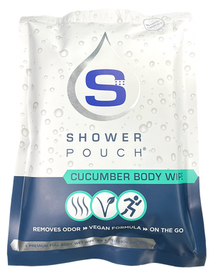 Adventure Sampler Kit: 4 Shower Pouches, 1 Hand Sanitizer (80%), and 1 Deodorant