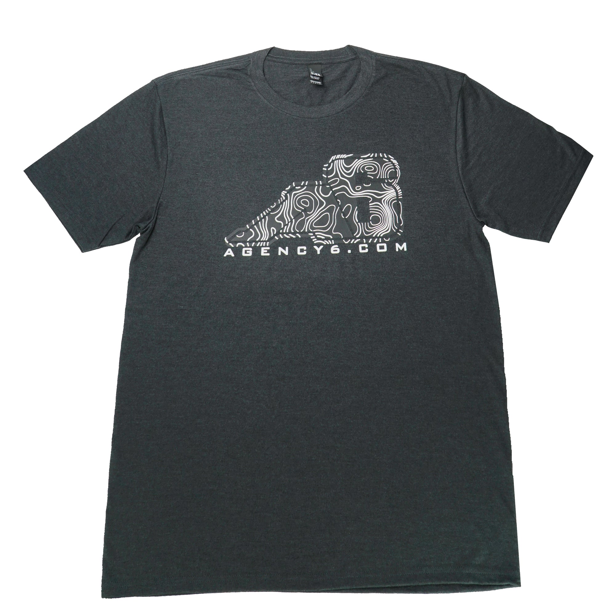 T-Shirt - A6 Topographic Logo - Dark Grey