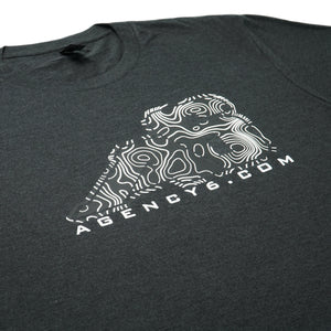 T-Shirt - A6 Topographic Logo - Dark Grey