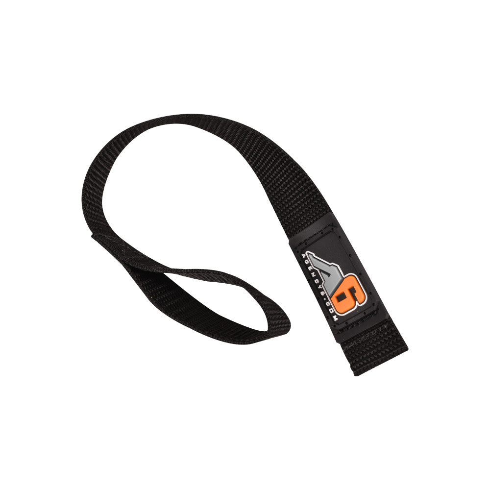 A6™ WINCH HOOK Pull Strap - SOLID BLACK - 1 inch wide
