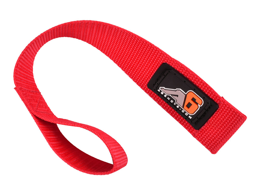A6™ WINCH HOOK Pull Strap - RED - 1.5 inch wide